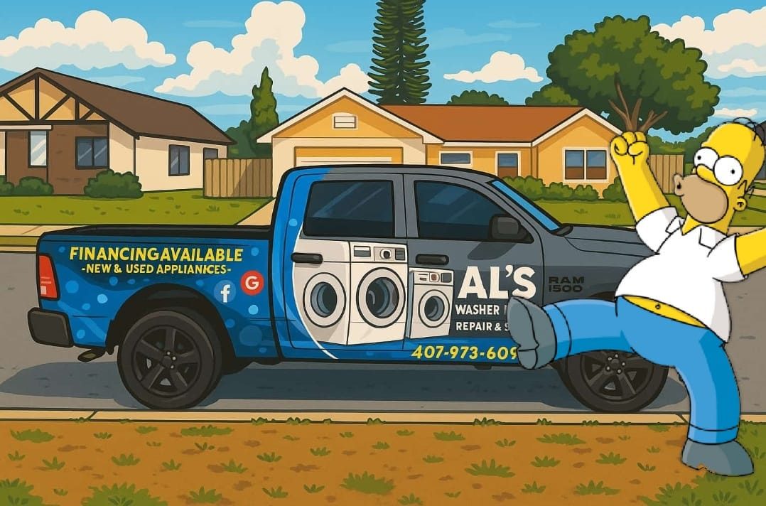 Al's Washer/Dryer Sales & Repair service truck in Orlando