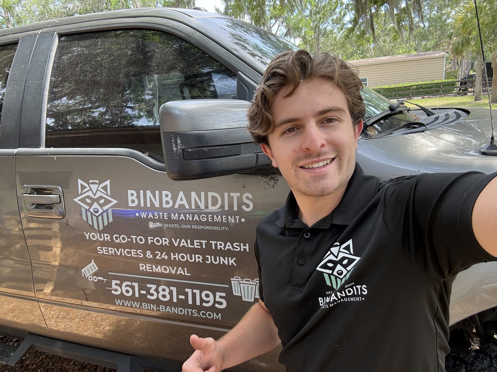 A Bin Bandits Junk Removal crew hauling junk in Orlando, Florida
