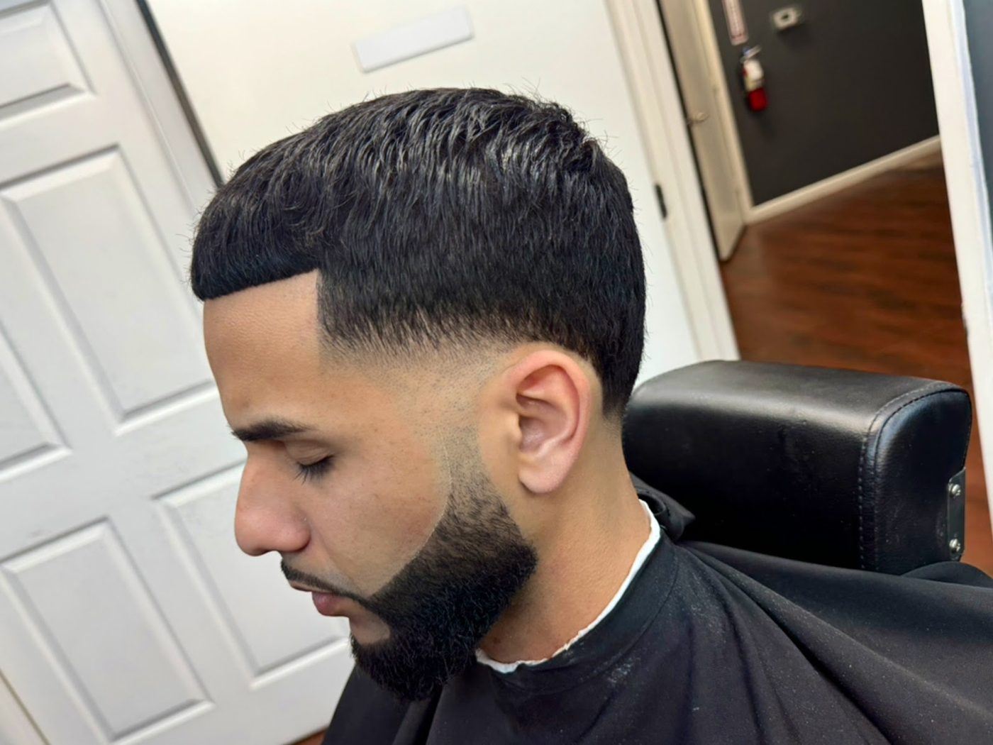 Fresh taper fade and beard lineup by JP