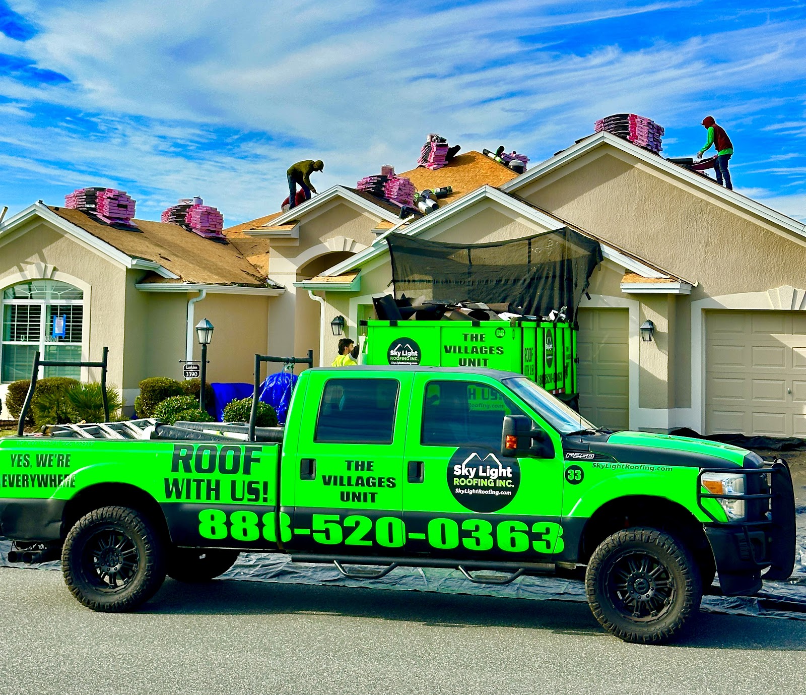 A new roof installed by Sky Light Roofing Inc. in Orlando, Florida